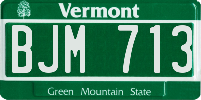 VT license plate BJM713