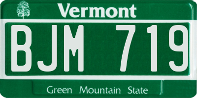 VT license plate BJM719