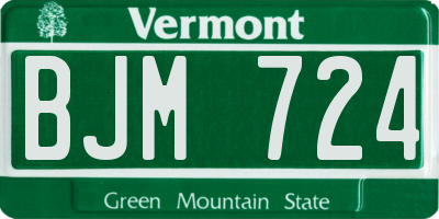 VT license plate BJM724