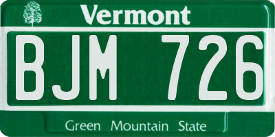 VT license plate BJM726