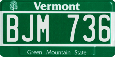 VT license plate BJM736