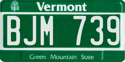 VT license plate BJM739