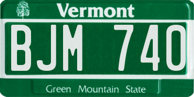 VT license plate BJM740