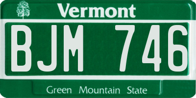 VT license plate BJM746