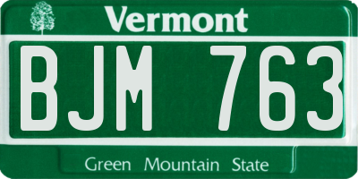 VT license plate BJM763