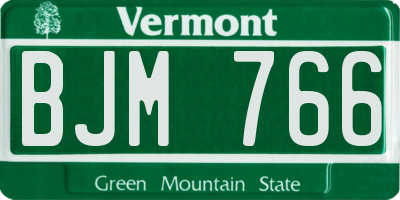 VT license plate BJM766