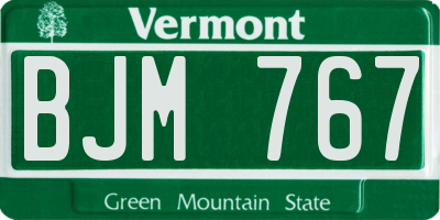 VT license plate BJM767