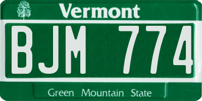 VT license plate BJM774