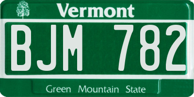 VT license plate BJM782