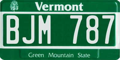 VT license plate BJM787