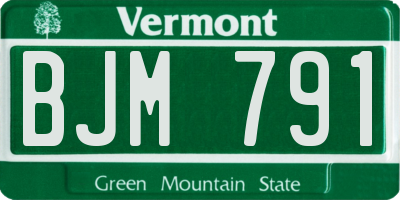 VT license plate BJM791