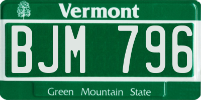 VT license plate BJM796