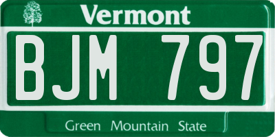 VT license plate BJM797
