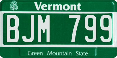 VT license plate BJM799
