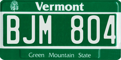 VT license plate BJM804