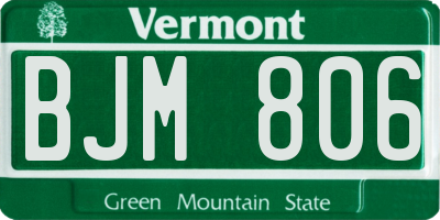 VT license plate BJM806
