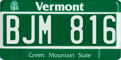 VT license plate BJM816