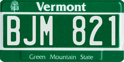 VT license plate BJM821