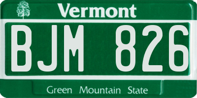 VT license plate BJM826