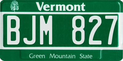 VT license plate BJM827