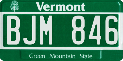 VT license plate BJM846