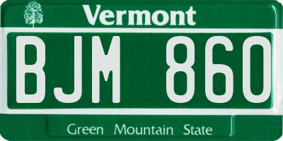 VT license plate BJM860