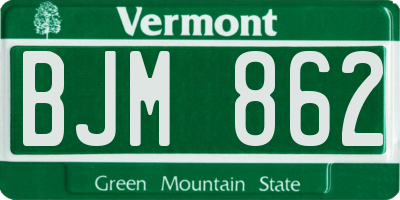 VT license plate BJM862