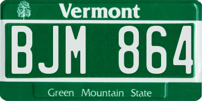 VT license plate BJM864