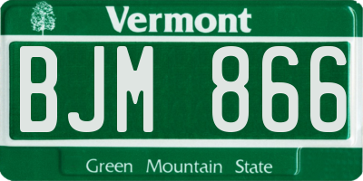 VT license plate BJM866