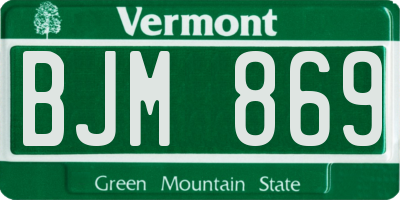 VT license plate BJM869