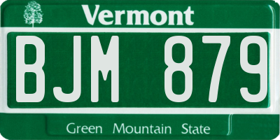 VT license plate BJM879