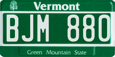 VT license plate BJM880