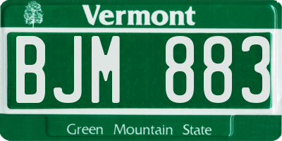VT license plate BJM883