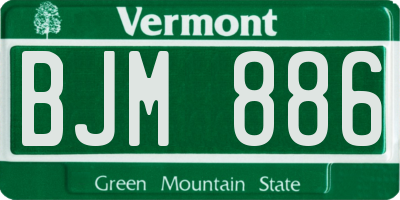 VT license plate BJM886