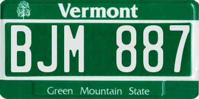 VT license plate BJM887