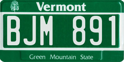 VT license plate BJM891