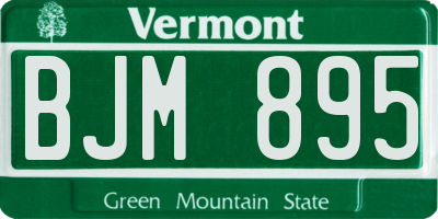 VT license plate BJM895