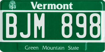 VT license plate BJM898