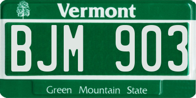 VT license plate BJM903