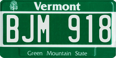 VT license plate BJM918