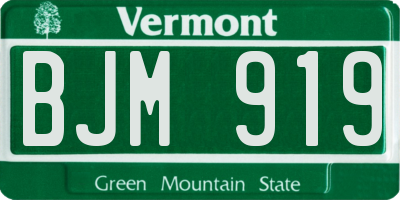VT license plate BJM919