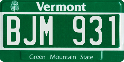 VT license plate BJM931