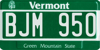VT license plate BJM950