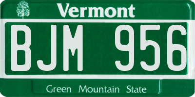 VT license plate BJM956