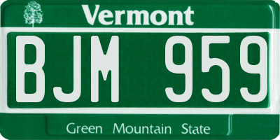 VT license plate BJM959