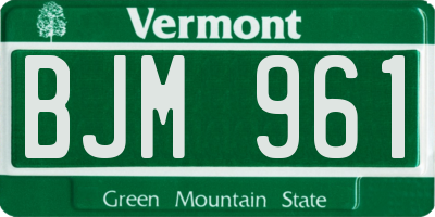 VT license plate BJM961