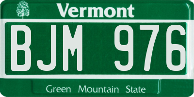 VT license plate BJM976