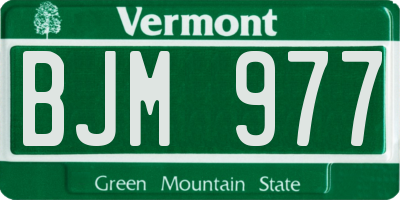 VT license plate BJM977