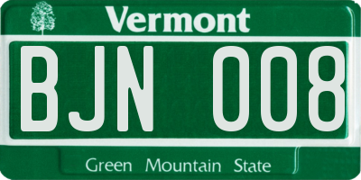 VT license plate BJN008
