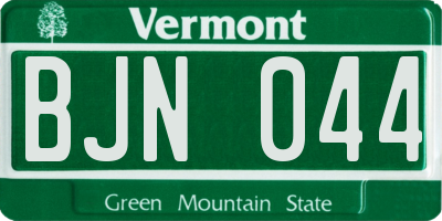 VT license plate BJN044